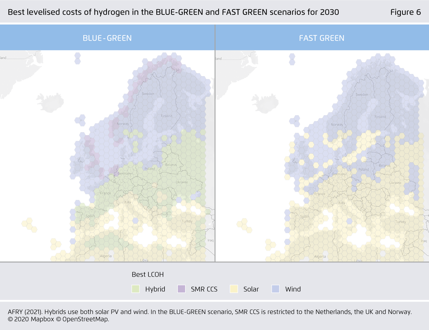 Preview for Best levelised costs of hydrogen in the BLUE-GREEN and FAST GREEN scenarios for 2030