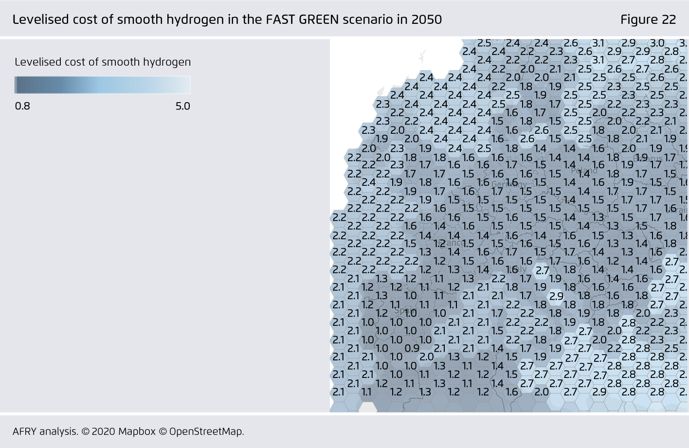 Preview for Levelised cost of smooth hydrogen in the FAST GREEN scenario in 2050
