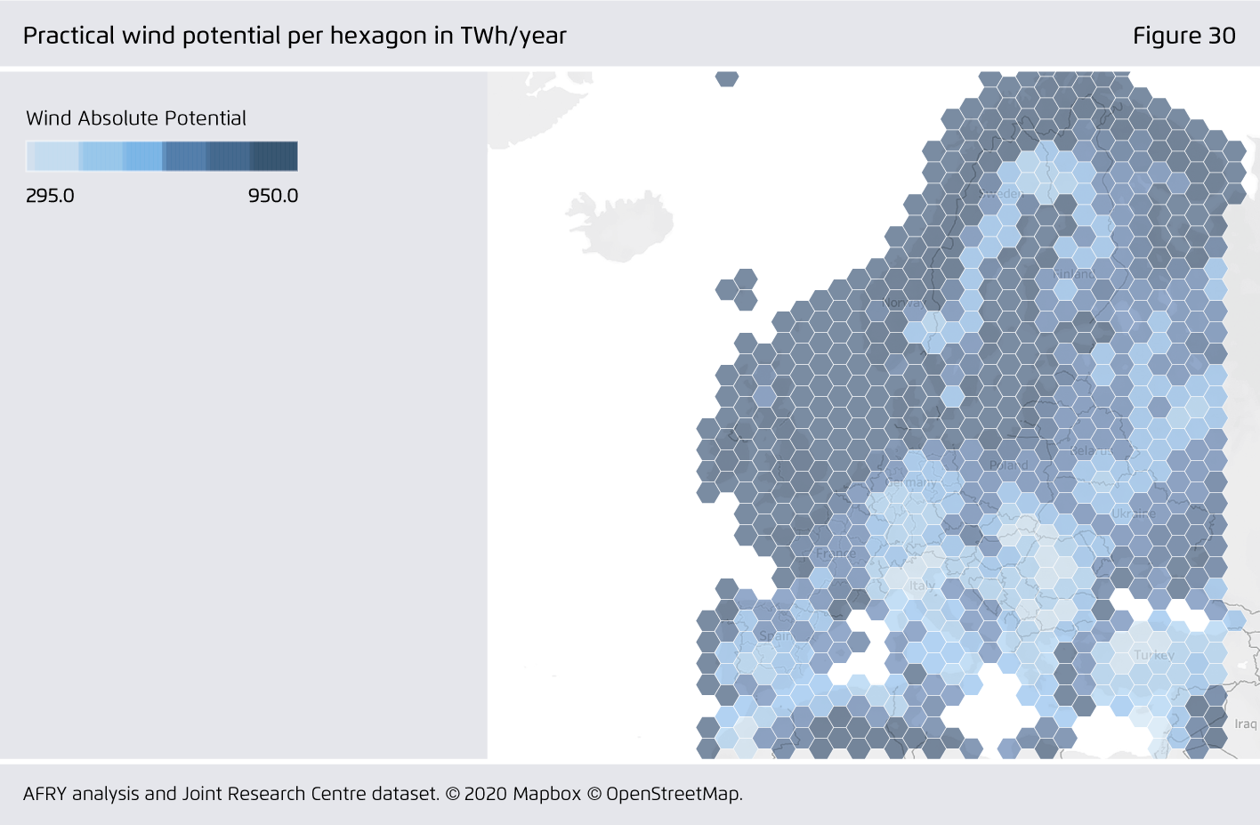 Preview for Practical wind potential per hexagon in TWh/year
