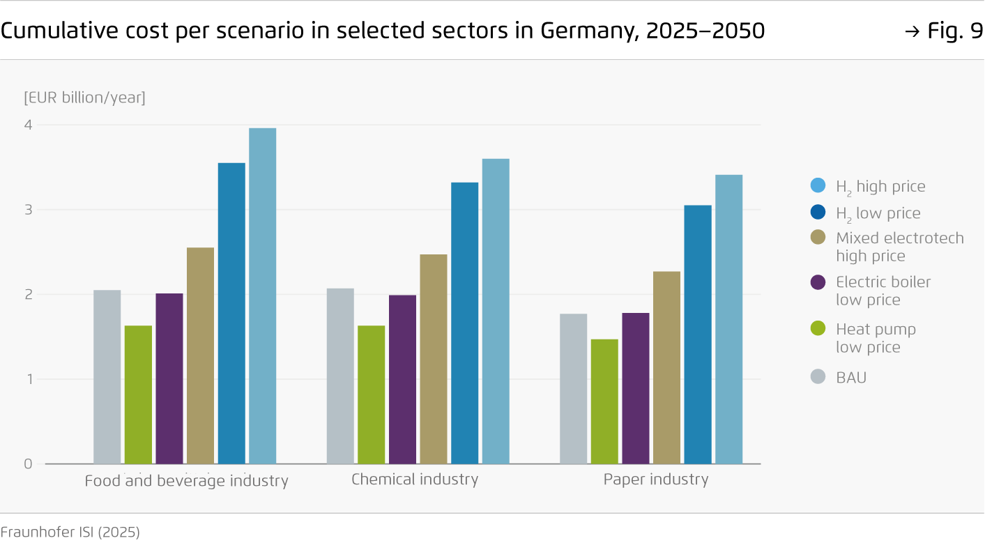 Preview for Cumulative cost per scenario in selected sectors in Germany, 2025−2050