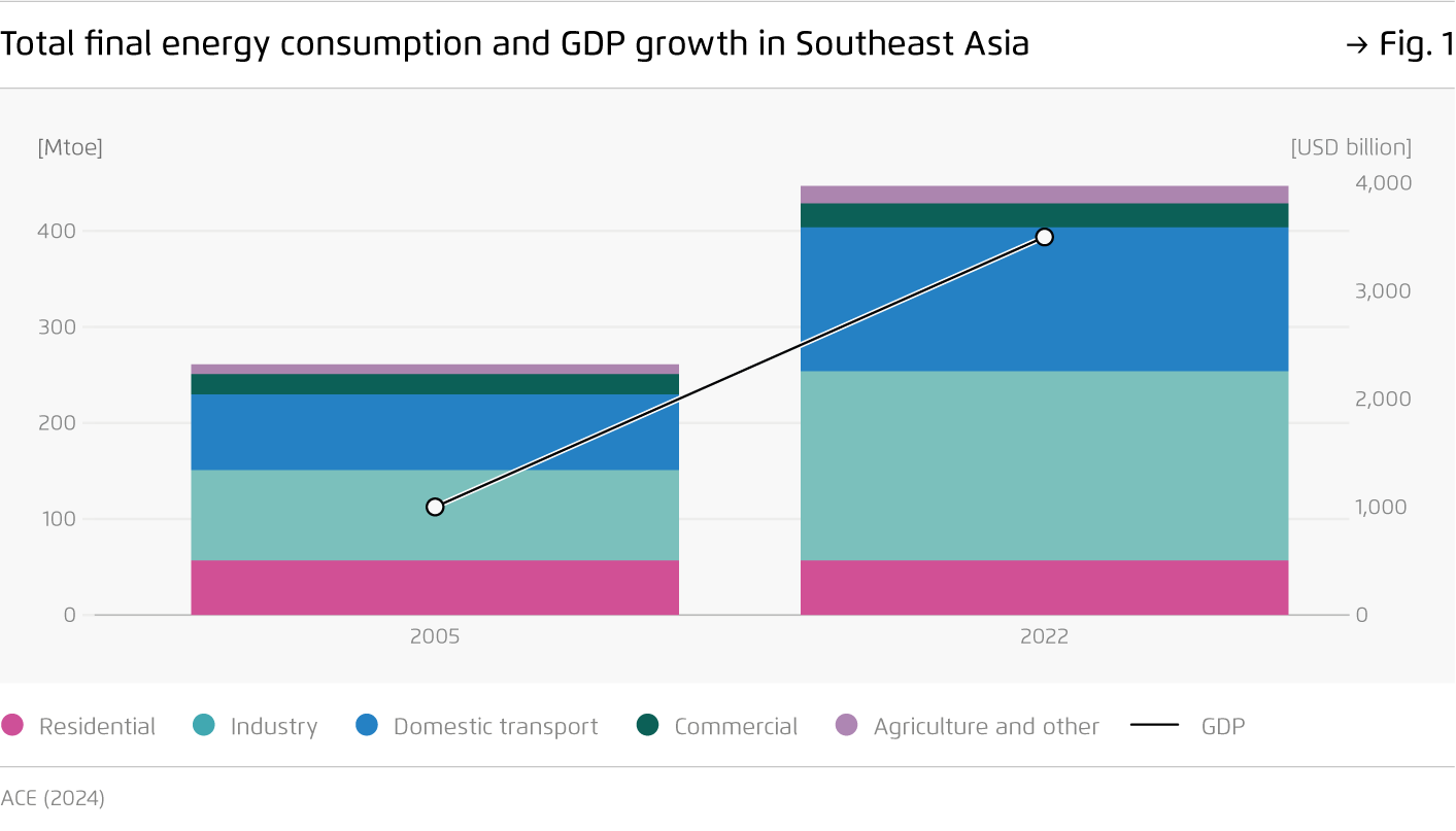 Preview for Total final energy consumption and GDP growth in Southeast Asia